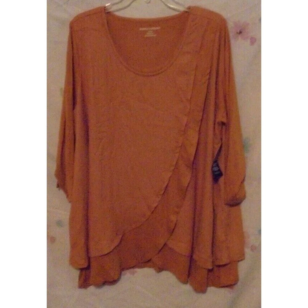 NWT Jessica London 3/4 Sleeve Size‎ 22/24 Top Blouse Mustard